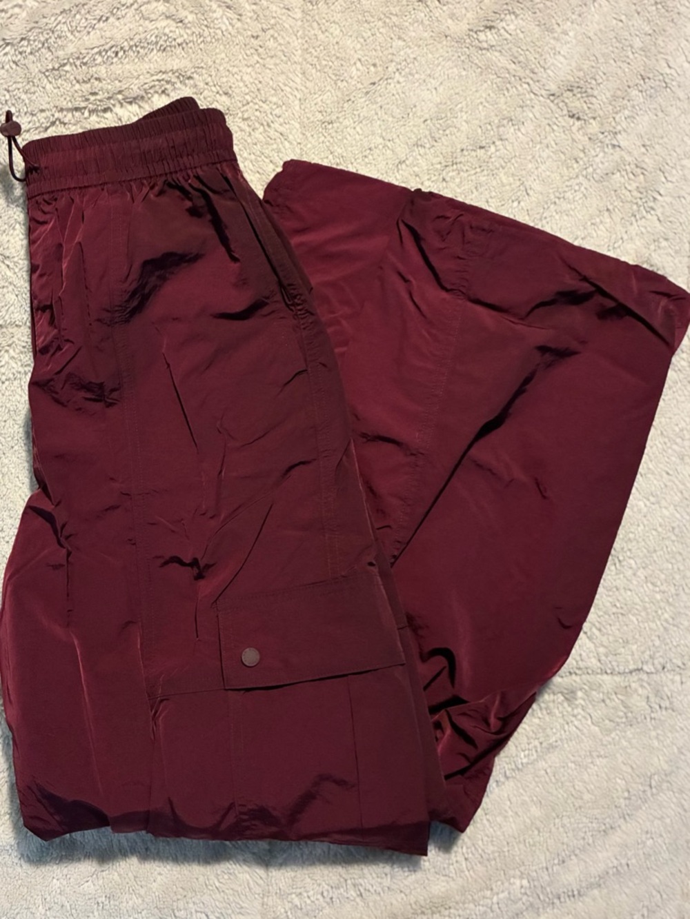PINK VS- Burgundy Parachute Joggers XS